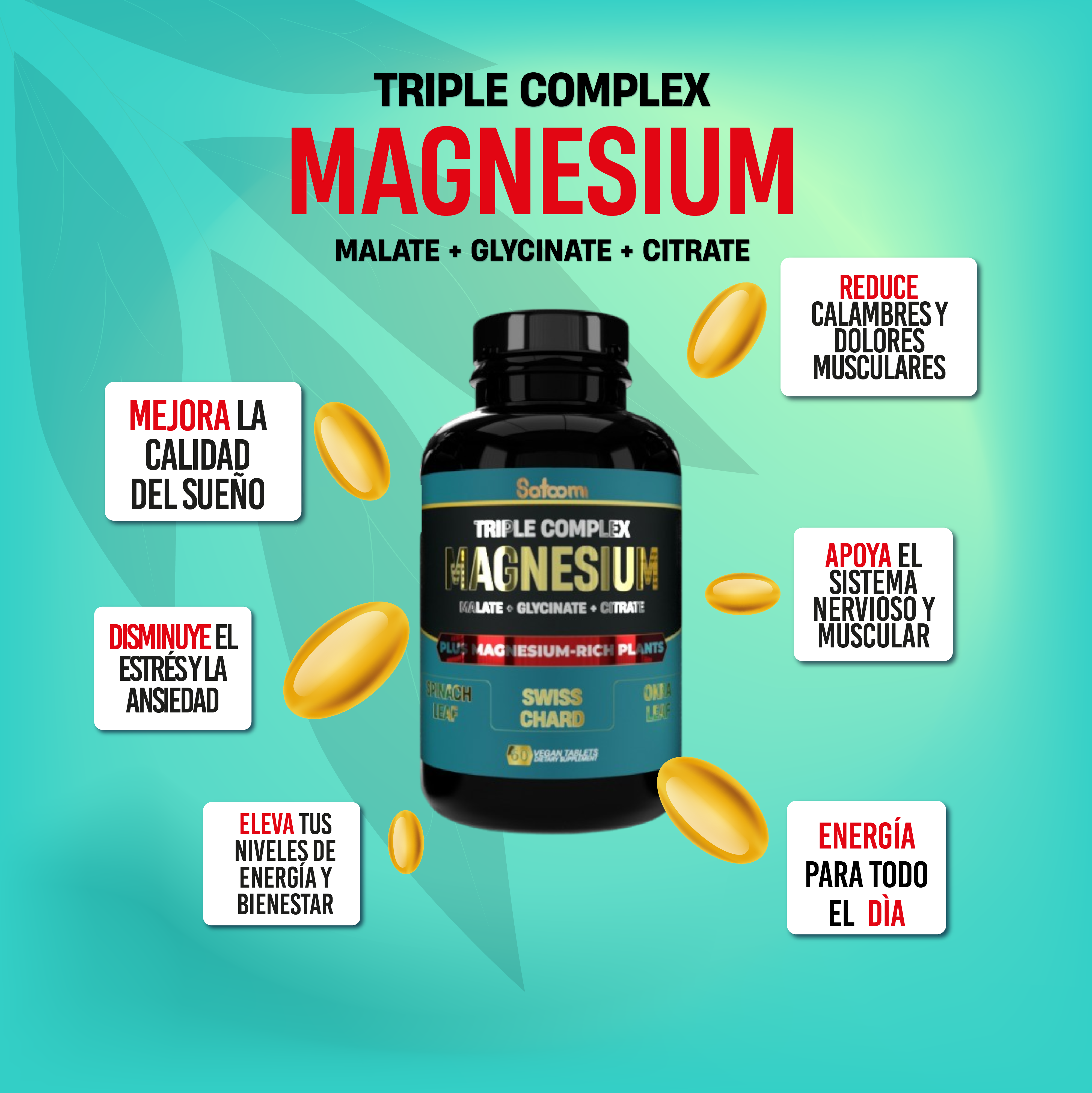 Miniatura 3 de Citrato De Magnesio con Proteina Vegan